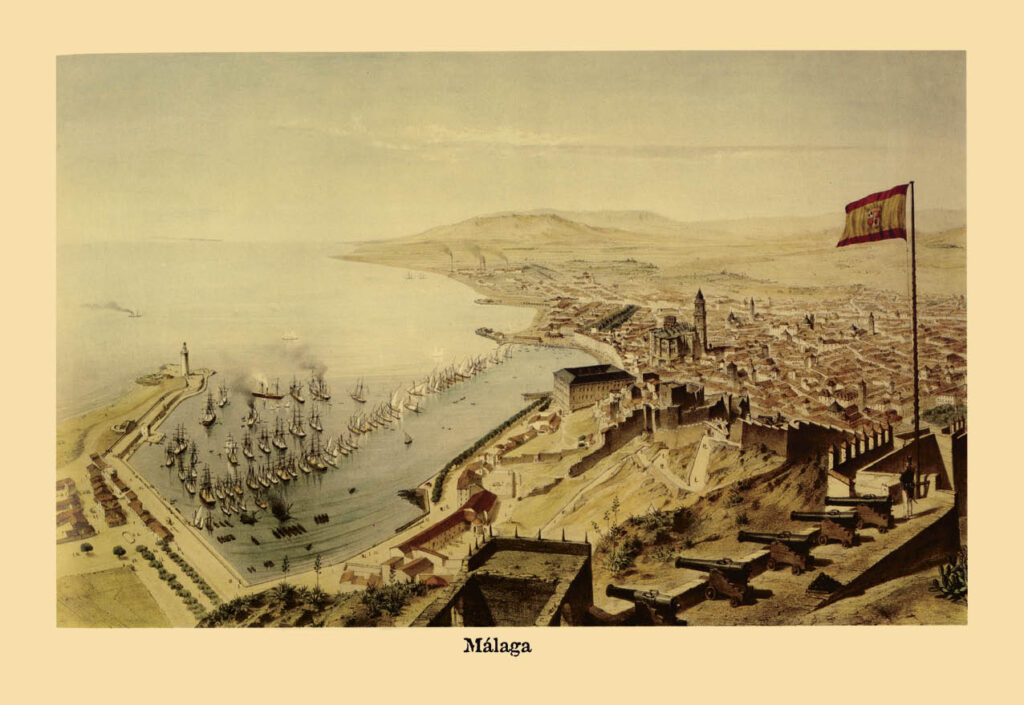 vistas malaga epoca romantica carteles graficas maxtor valladolid
